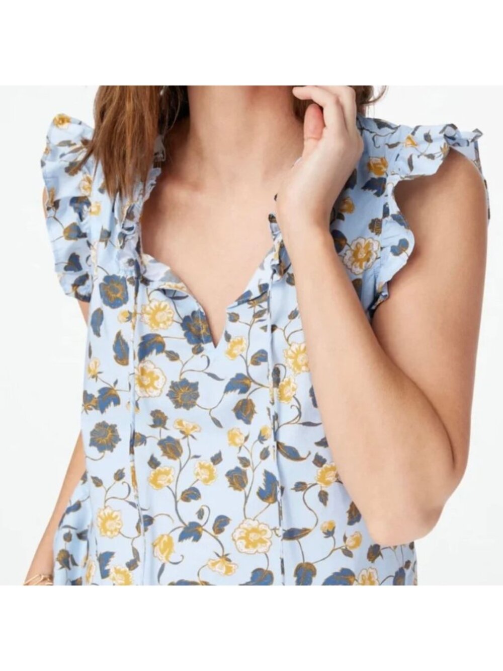 ROLLER RABBIT Evandra Floral Steffie Top Blouse 100% Cotton Size Small